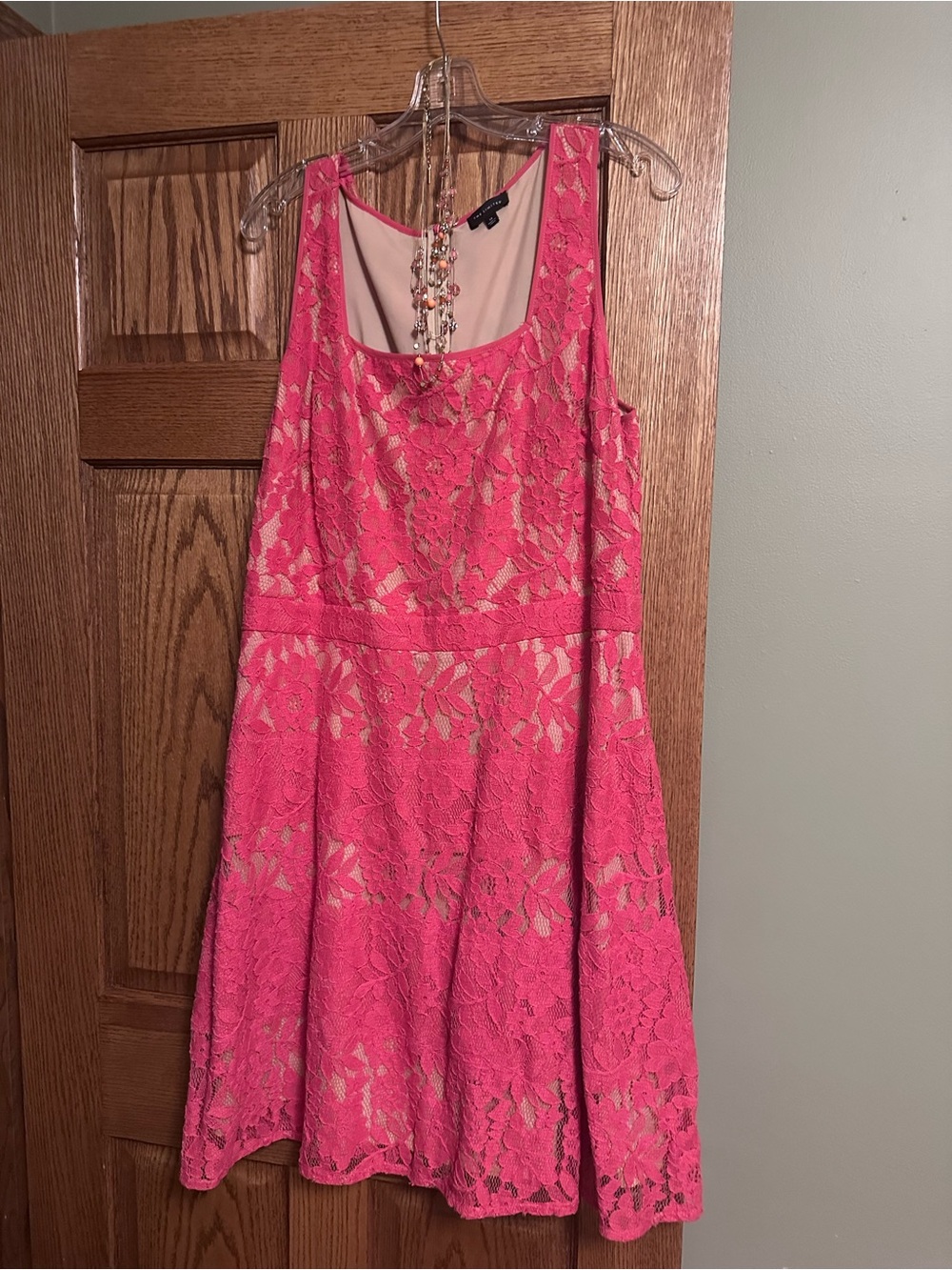 The Limited Pink Lace Overlay Sleeveless Dress